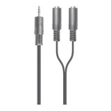 Electro13 Extensión Estéreo  Y Plug 3.5mm  2 Jack 3.5mm 15cm