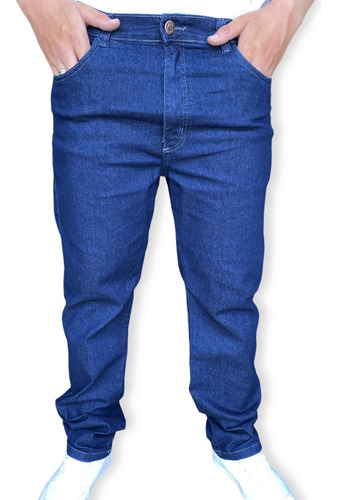 Calça Jeans Masculina Plus Size Algodão Com Lycra 4 Bolsos