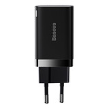 Cargador Rápido Baseus Dual Usb Y Usb C Chip Pro 30w Negro