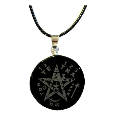 Dije Tetragramatón Obsidiana 30mm Protección Energética | Meses sin interés
