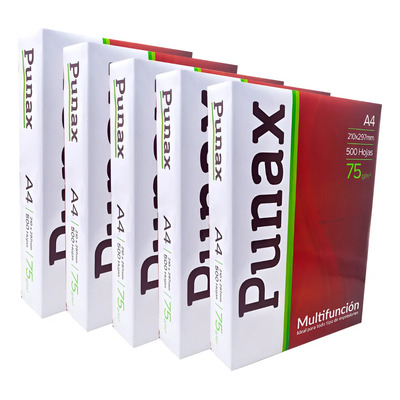 Pack De 5 Resmas Papel Punax A4 75g  2500 Hojas Blanco | Envío gratis