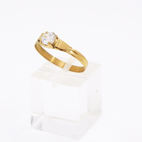 Anillo Con Piedra Oro 18 K Para Mujer Ideal Compromiso Novia