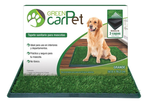 Tapete Sanitario Grass Entrenador Perro Green Carpet Grande
