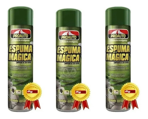 Kit Com 3 Espuma Magica Removedora Limpador A Seco 400ml Sof