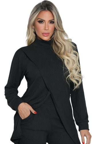 Conjunto Feminino Inverno Lanzinha Roupas De Frio Barato Top