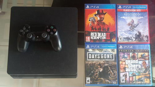 Playstation 4 Slim 1tb Y 4 Juegos .