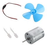 Kits Diy 6-9v Turbina Eólica Micro Motor/mini Folha Azul