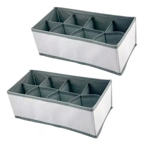 Organizador De Roupas Intimas Para 8 Pçs 28x14x10cm Cor Cinza