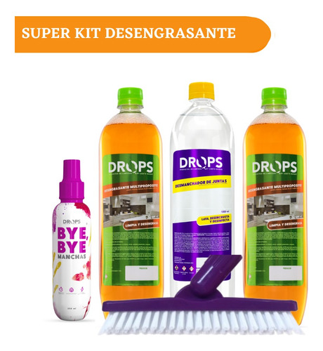 Super Kit Desengrasante Drops - L a $27000