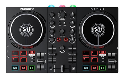 Controlador Dj Numark Party Mix Preto  Da 2  Canais