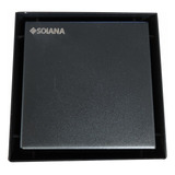 Solana Coladera Cuadrada De 12x12cm Modelo Aster De Acero Inoxidable / Coladera Color Negro Para Baño O Exteriores Con Doble Vista Invisible Y Acero Con Rejilla Anti-olores