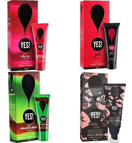   Pack Yes! 4 Lubricantes Cherry,original,ohh Yess,chocolate