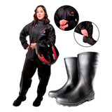 Capa Roupa Chuva Bota Impermeavel Moto Motoqueira Feminina