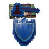 Hacha + Escudo De Goma Eva Varios Color Compatible Minecraft