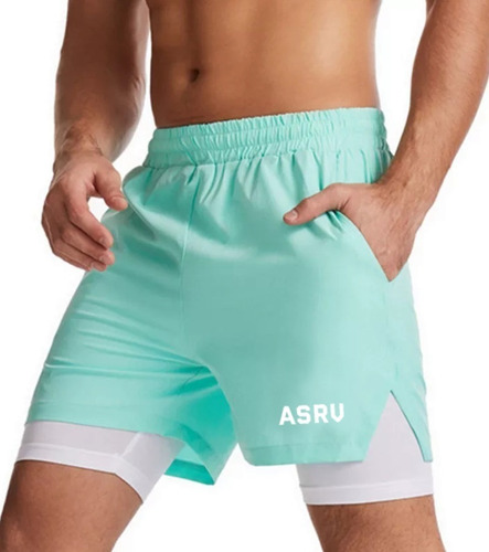 Short Con Licra Deportiva Correr 2 En 1 Calidad Asrv Moda Rw