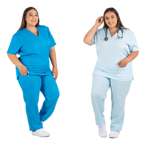 Kit 2 Conjuntos Pijama Cirúrgico Profissional Plus Size