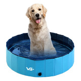 Piscina Para Cachorro Pets Dobrável Azul 120 Cm X 30 Cm Vg+