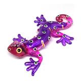 Zoocraft Figura De Gecko Púrpura De Cristal Soplado A Mano.