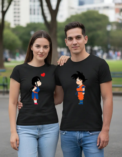 Playeras Goku Milk Dragon Ball Parejas Novios Duo 2 Piezas