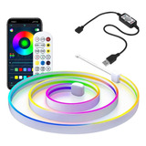 Tira De Luz Led Rgb Sincroniza Musica De Neón Ip65 Flexible 