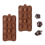 2 Moldes De Chocolate Molde Chocolate Silicona Tetera Reloj