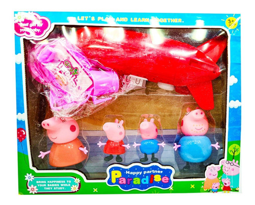 Set De Familia Peppa Pig Completa + Avión Juguete