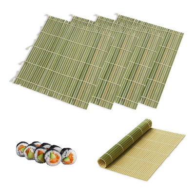 4pcs Tapete Para Hacer Sushi Bambu Natural Cocina 24x24 Cm | MercadoLibre