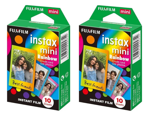 Filme Instax Mini Instantâneo Fujifilm Com 20 Fotos Rainbow