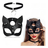 Antifaz De Gatubela Mascara Negra Cosplay Sexy Mujer+collar