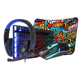 Combo Gamer Periféricos Teclado Mouse Rgb Mouse Pad Headset