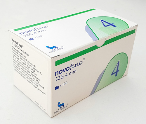 Aguja Novofine 32 G 4 Mm Lápiz Insulina Victoza Saxenda Soma