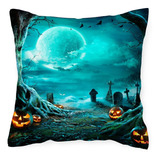 Cojín Arg Almohada Calabazas Cementerio Halloween 45x45 