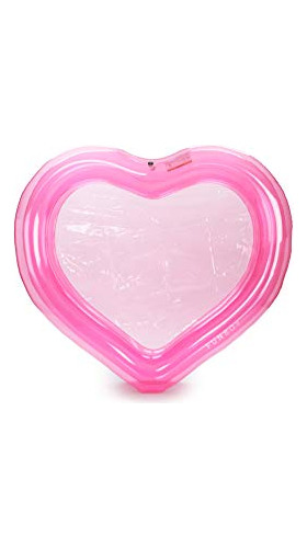 Funboy Piscina Inflable Gigante De Lujo Clear Pink Heart Par