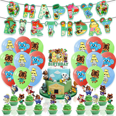 Kit Fiesta Animal Crossing Globos De Cumpleaños Decoración | Meses sin interés