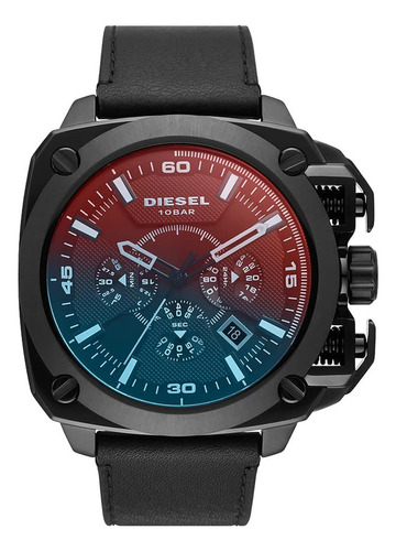 Reloj Diesel Dz7448 Bamf De Piel En Color Negro