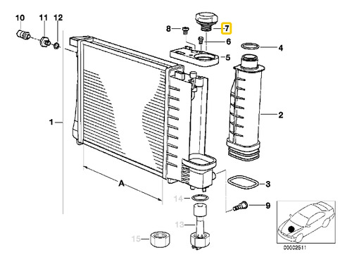 Tapa Depsito Refrigerante Para Bmw X5 E53 3.0i M54 Foto 5