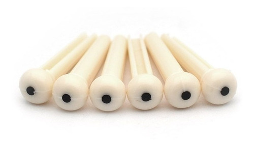 Kit De 6 Pinos Para Violão Aço Cor Creme