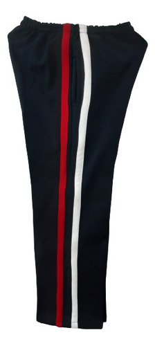 Pantalón Pants Escolar Azul Marino Franja Rojo/azul/bco T-14