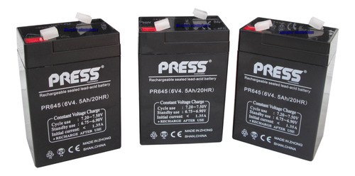 Bateria Gel  6v 4.5 Amp Pr 645 Recarg Uso Balanzas Y Otros 