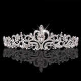 Corona De Diamantes De Imitación De Princesa, Tiara Plateada