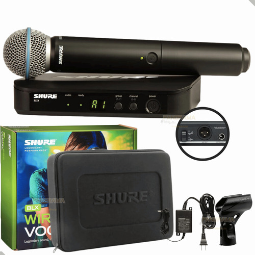 Microfone Sem Fio Shure Blx24br/sm58-j10 Completo Original