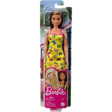 Barbie - Vestido Amarillo Con Mariposas - Original Mattel