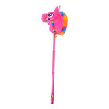 Unicornio De Peluche Con Sonido Palo De Tres Posiciones Color Fucsia