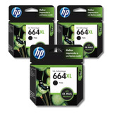 Kit 3 Cartuchos Hp 664xl Preto Original 2136 2676 3776 5276