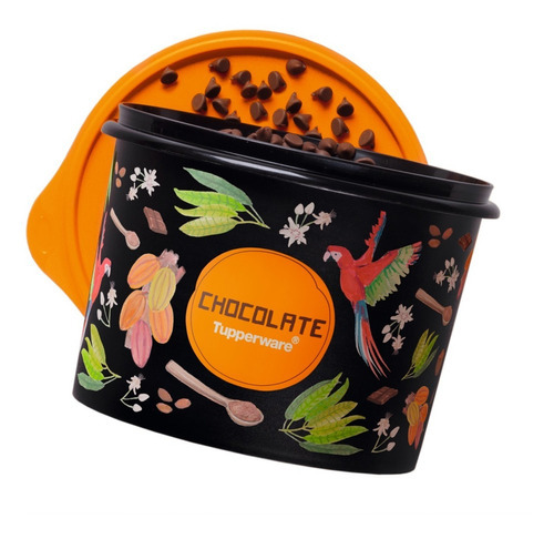 Tupperware | Caixa Chocolate Floral 1,3 Kg - Mantimentos