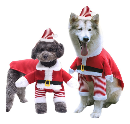 Disfraz De Navidad Traje Pascuero Ropa Mascotas Perros Gatos
