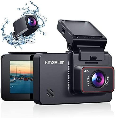 Dash Cam Kingslim Dual Wifi 1080p 4k/2.5k 256gb -negro