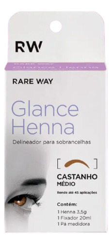 Glance Henna Cast Médio Henna Indiana P/ Sobrancelha 3,5g