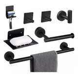 7pcs Juego Sets De Accesorios Para Baño 304 Inoxidable Negro