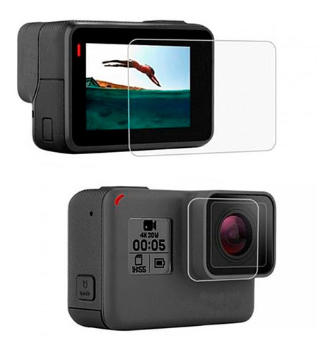 Película De Proteção Lente E Tela Lcd Gopro Hero 5 7 Black